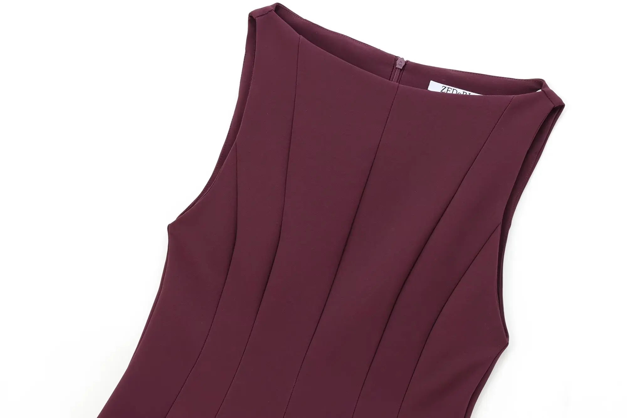 HH Women Summer Sexy Sleeveless Solid Casual Mini Dress Female Vintage Chic High Street Slim Rear Zipper Pleated Dress