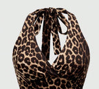 European and American spring, summer and autumn hot-selling leopard print casual large size neck vest