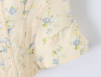 Summer Sexy Corset Yellow Floral Print Tie Bow Strap Camis Women Cross Lacing Up Bandage Bow Back Tank Top Slim Fit Vest Tee