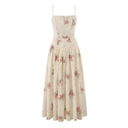 YENKYE Sexy Spaghetti Straps Floral Print Long Dress For Women Summer Boho Vacation Party Dresses Maxi Sundress