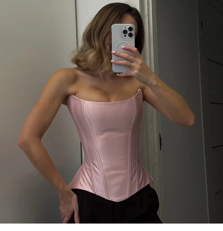 Weird Puss Sweet Cool Spicy Girl Date  Style Slim Fit Tube Top Tank Top Women Fashion Slimming Versatile Top