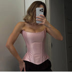Weird Puss Sweet Cool Spicy Girl Date  Style Slim Fit Tube Top Tank Top Women Fashion Slimming Versatile Top