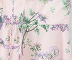 2025 Romantic Pink Floral Print Bow Ruched Bra Chest Sling Dress Women Low Waist Fold Swing Lace Lining Midi Long Dresses Robe