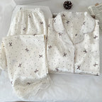 New Korean-Style Elegant Young Ladies' Pyjamas Summer New Arrival Short-Sleeved Polka Dot Bow Ice Silk Pyjama Set Homewear Set