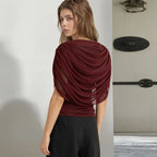 2026 Summer European and American Style Women's New Scarf Collar Draped Sleeveless Slim Top
