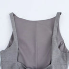BSAY Top for Women Fashion Autumn Winter New Backless Bow Side Zip Blouse Street Clothing Vest Tank Chic Ladies Crop Tops Mujer