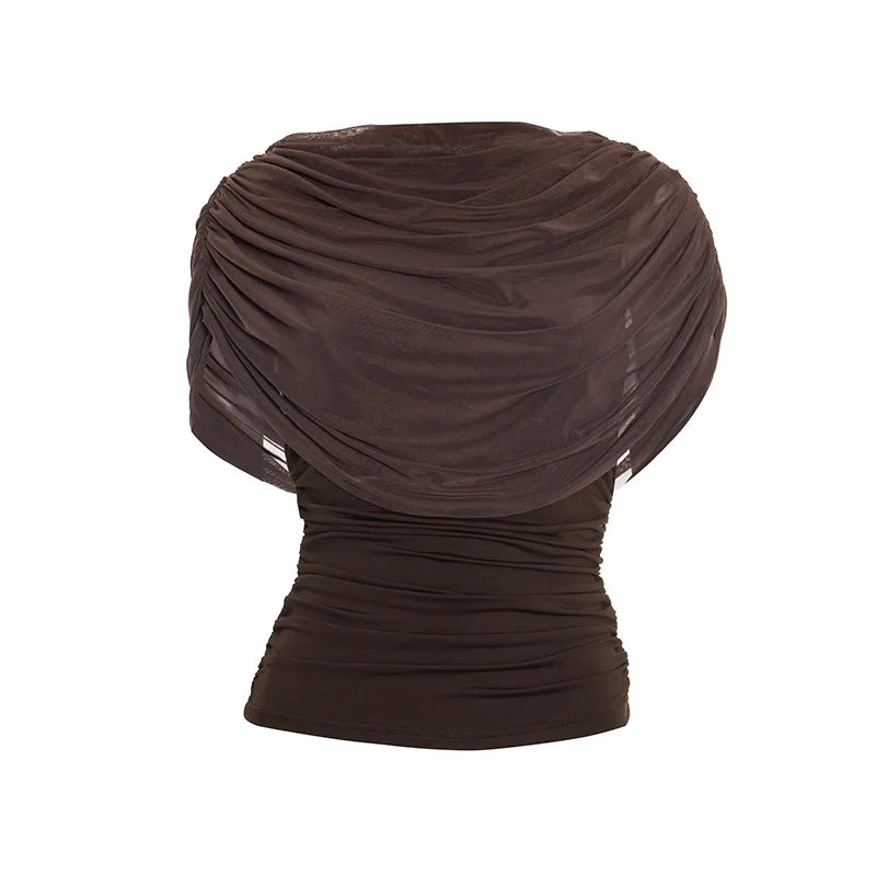 2026 Summer European and American Style Women's New Scarf Collar Draped Sleeveless Slim Top