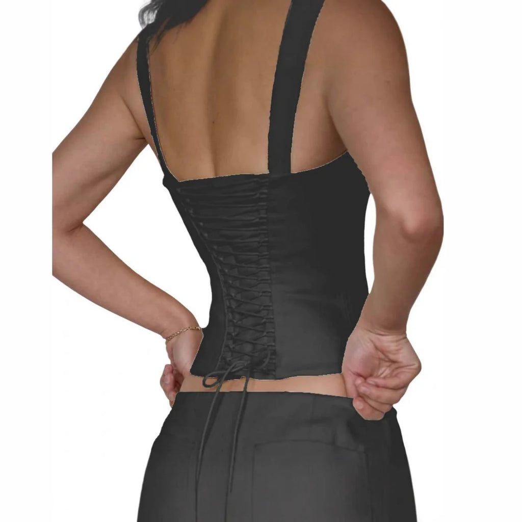 100% Cotton Corset Top Women Breathable Slim Bustier Front Zipper Double Straps Faja Moldeadora Elegant Office Daily Wear Vest