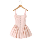 Sweet Pink Front Metal Hook Buttons Mini