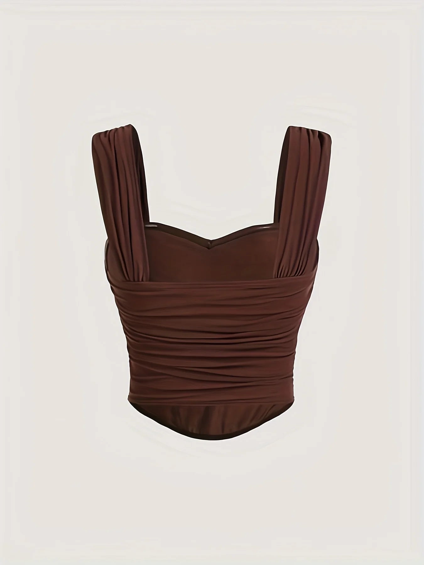 A lady's brown, elegant and noble, backless, sexy solid color halter top