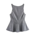 BSAY Top for Women Fashion Autumn Winter New Backless Bow Side Zip Blouse Street Clothing Vest Tank Chic Ladies Crop Tops Mujer