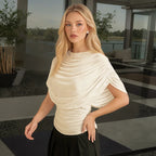 2026 Summer European and American Style Women's New Scarf Collar Draped Sleeveless Slim Top