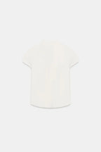 Summer New Women's Casual Style Short Sleeve Zhongshan Collar Polka Dot Slit Top Skin-friendly Breathable Polyester Fiber