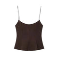 Y2K Slim Fit Crop Top Sleeveless Solid Color Camisole Top Elastic Flared Hem Open Back Top Women Spring Summer Streetwear