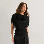 2026 Summer European and American Style Women's New Scarf Collar Draped Sleeveless Slim Top