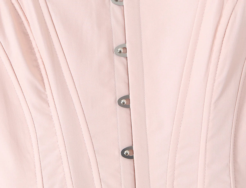 Sweet Pink Front Metal Hook Buttons Mini
