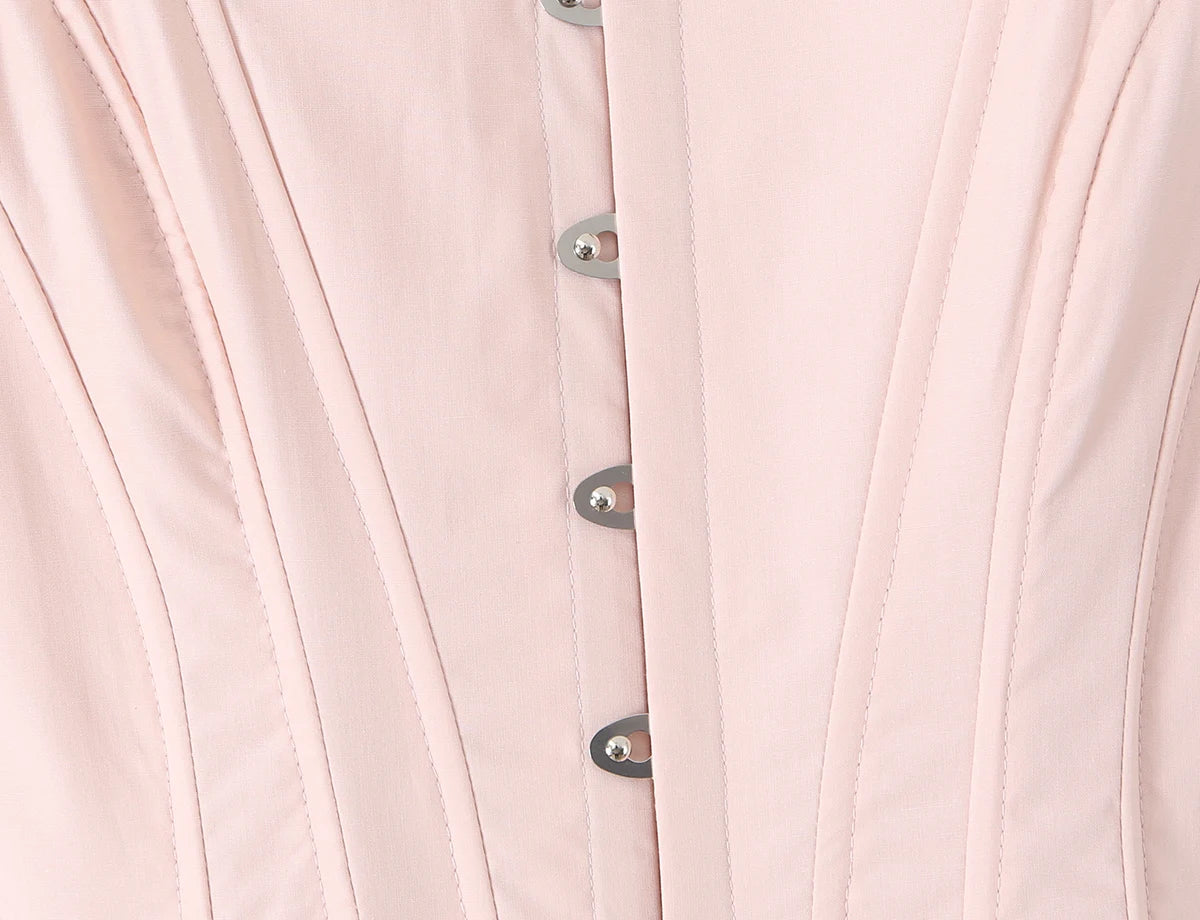 Sweet Pink Front Metal Hook Buttons Mini