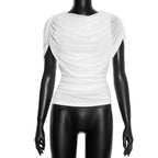 2026 Summer European and American Style Women's New Scarf Collar Draped Sleeveless Slim Top