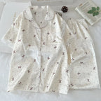 New Korean-Style Elegant Young Ladies' Pyjamas Summer New Arrival Short-Sleeved Polka Dot Bow Ice Silk Pyjama Set Homewear Set