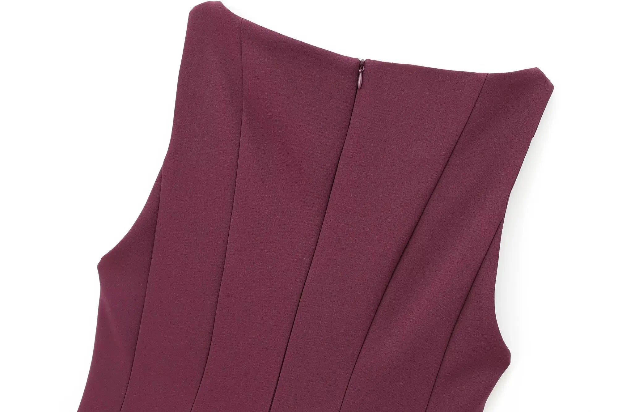 HH Women Summer Sexy Sleeveless Solid Casual Mini Dress Female Vintage Chic High Street Slim Rear Zipper Pleated Dress