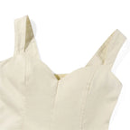 100% Cotton Corset Top Women Breathable Slim Bustier Front Zipper Double Straps Faja Moldeadora Elegant Office Daily Wear Vest