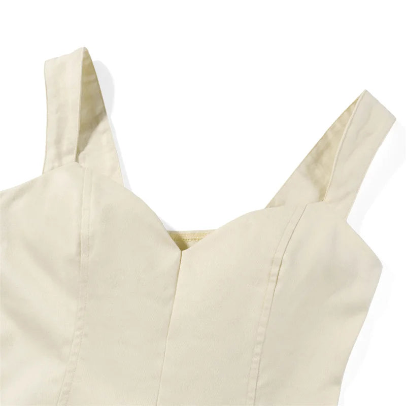 100% Cotton Corset Top Women Breathable Slim Bustier Front Zipper Double Straps Faja Moldeadora Elegant Office Daily Wear Vest