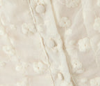2024 Apricot Spliced Lace Bow Ruched Chest Embroidery Sexy Corset Women Summer Tank Tops Pleated Slim Through Buttons Crop Top