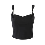 Boho Inspired black Stretchy comfy corset top Adjustable straps Bodycon fit summer Camis tops new sexy women tank tops Y2k tops