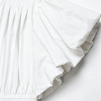 LIMO 2026 Women White Ruffle Sleeve Peplum Blouse V-Neck Elastic Waist Elegant Casual Top