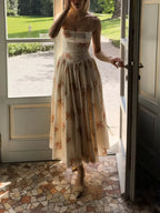 YENKYE Sexy Spaghetti Straps Floral Print Long Dress For Women Summer Boho Vacation Party Dresses Maxi Sundress
