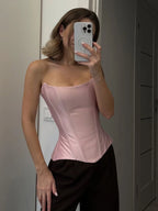 Weird Puss Sweet Cool Spicy Girl Date  Style Slim Fit Tube Top Tank Top Women Fashion Slimming Versatile Top
