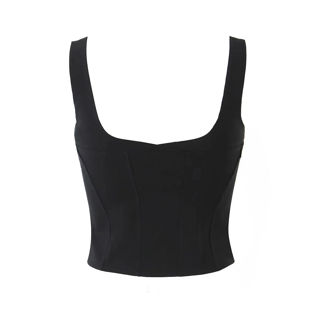 Boho Inspired black Stretchy comfy corset top Adjustable straps Bodycon fit summer Camis tops new sexy women tank tops Y2k tops