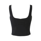 Boho Inspired black Stretchy comfy corset top Adjustable straps Bodycon fit summer Camis tops new sexy women tank tops Y2k tops