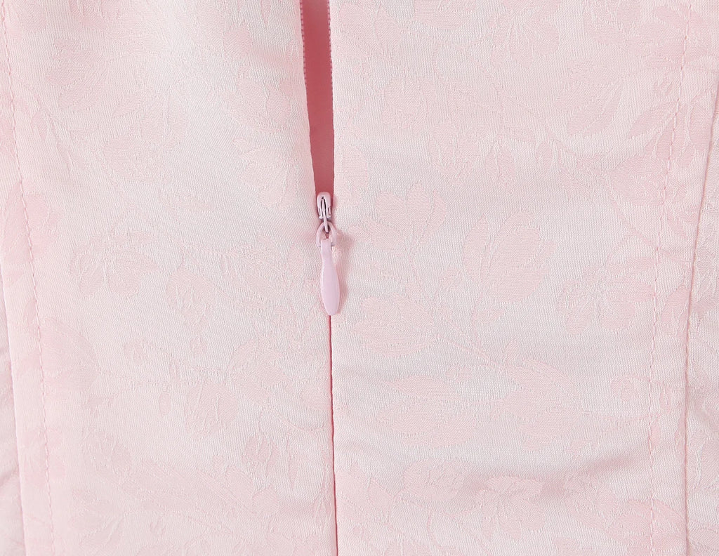 Women Sexy Pink White Jacquard Floral Bow Lacing Up Sling Dress Low Waist Spliced Lace Ball Gown Mini Dresses Party Robe