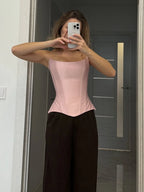 Weird Puss Sweet Cool Spicy Girl Date  Style Slim Fit Tube Top Tank Top Women Fashion Slimming Versatile Top
