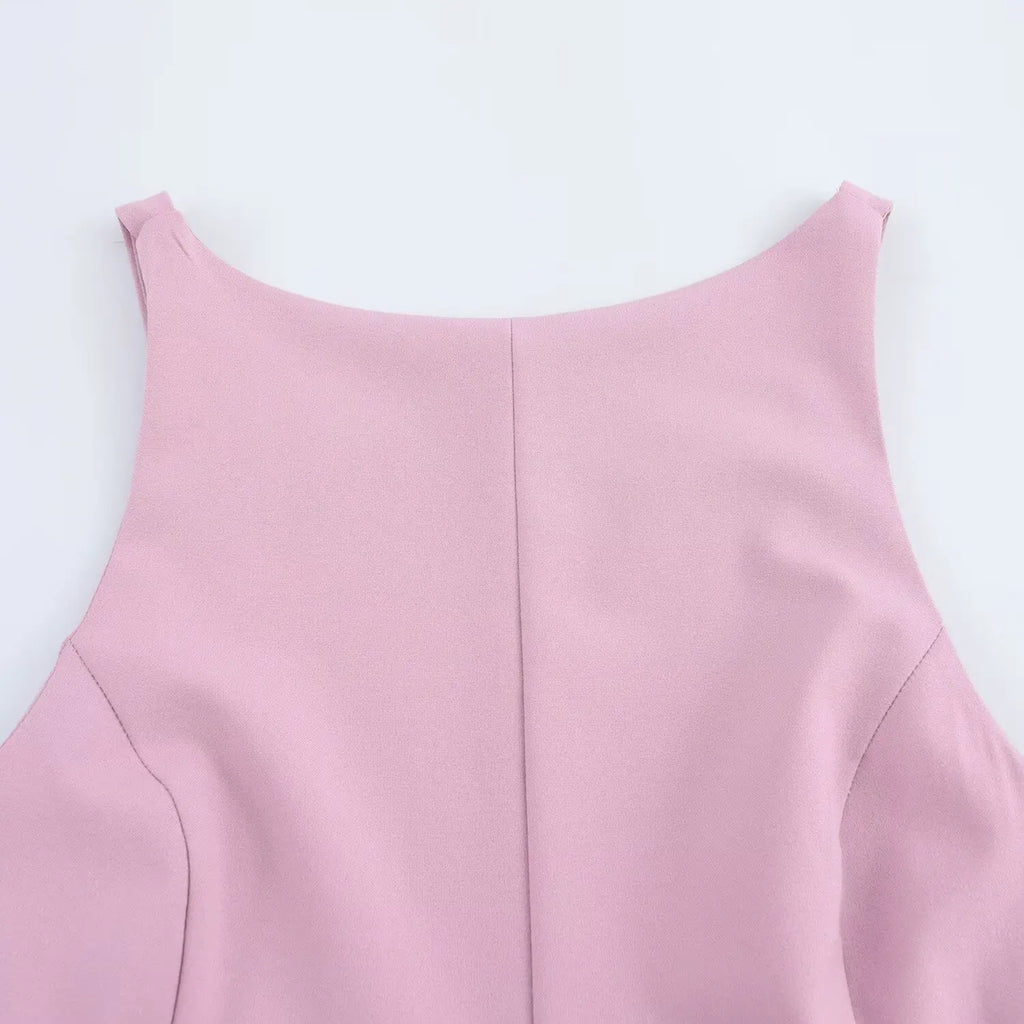 BSAY Top for Women Fashion Autumn Winter New Backless Bow Side Zip Blouse Street Clothing Vest Tank Chic Ladies Crop Tops Mujer