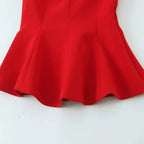 Y2K Slim Fit Crop Top Sleeveless Solid Color Camisole Top Elastic Flared Hem Open Back Top Women Spring Summer Streetwear