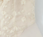 2024 Apricot Spliced Lace Bow Ruched Chest Embroidery Sexy Corset Women Summer Tank Tops Pleated Slim Through Buttons Crop Top