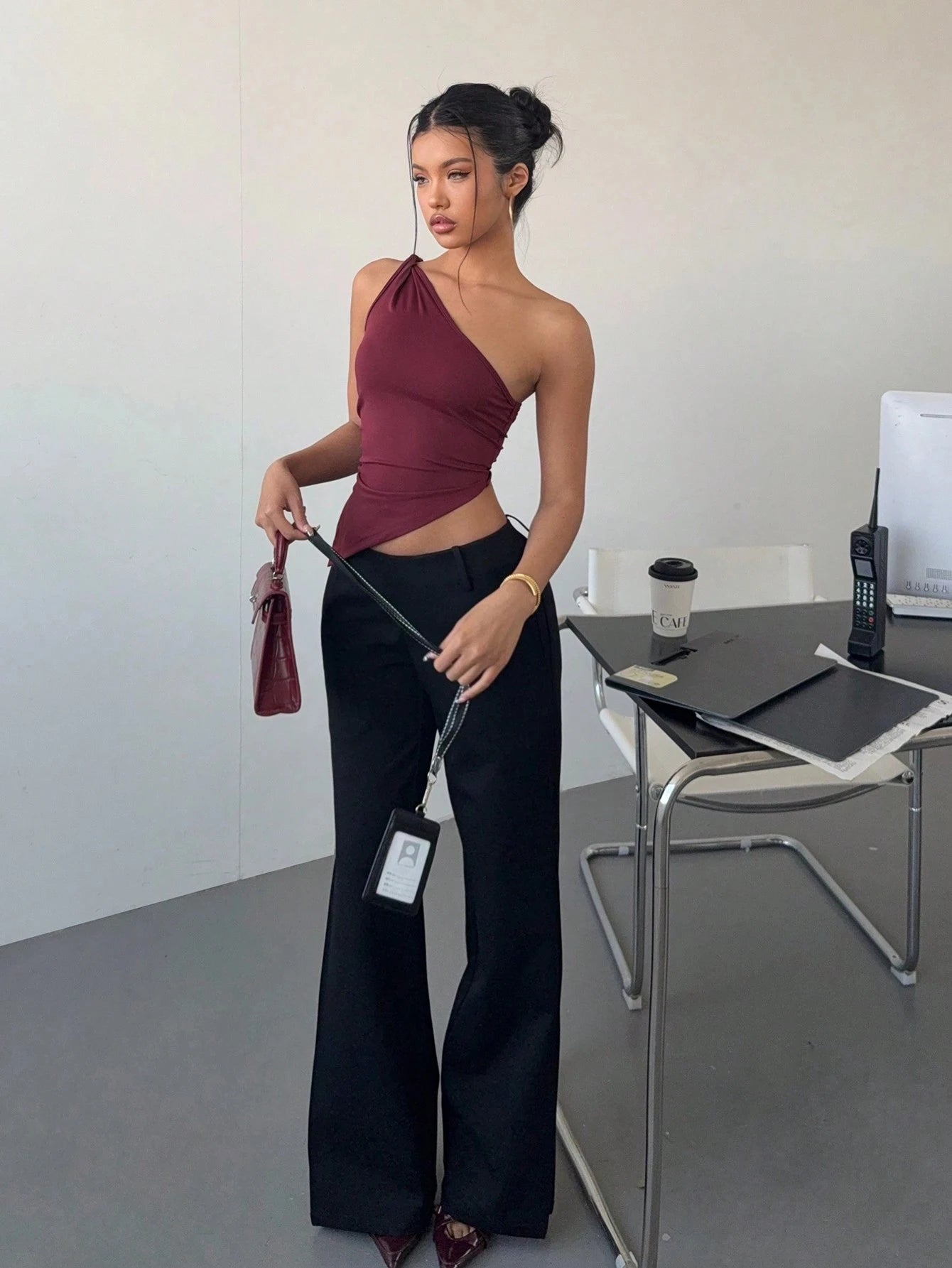 Women's Sexy One Shoulder Asymmetry Hem Crop Top Shoulder Knot Desigh Backless Slim Fit Cami Top streetwear 2025 Summer