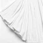 LIMO 2026 Women White Ruffle Sleeve Peplum Blouse V-Neck Elastic Waist Elegant Casual Top