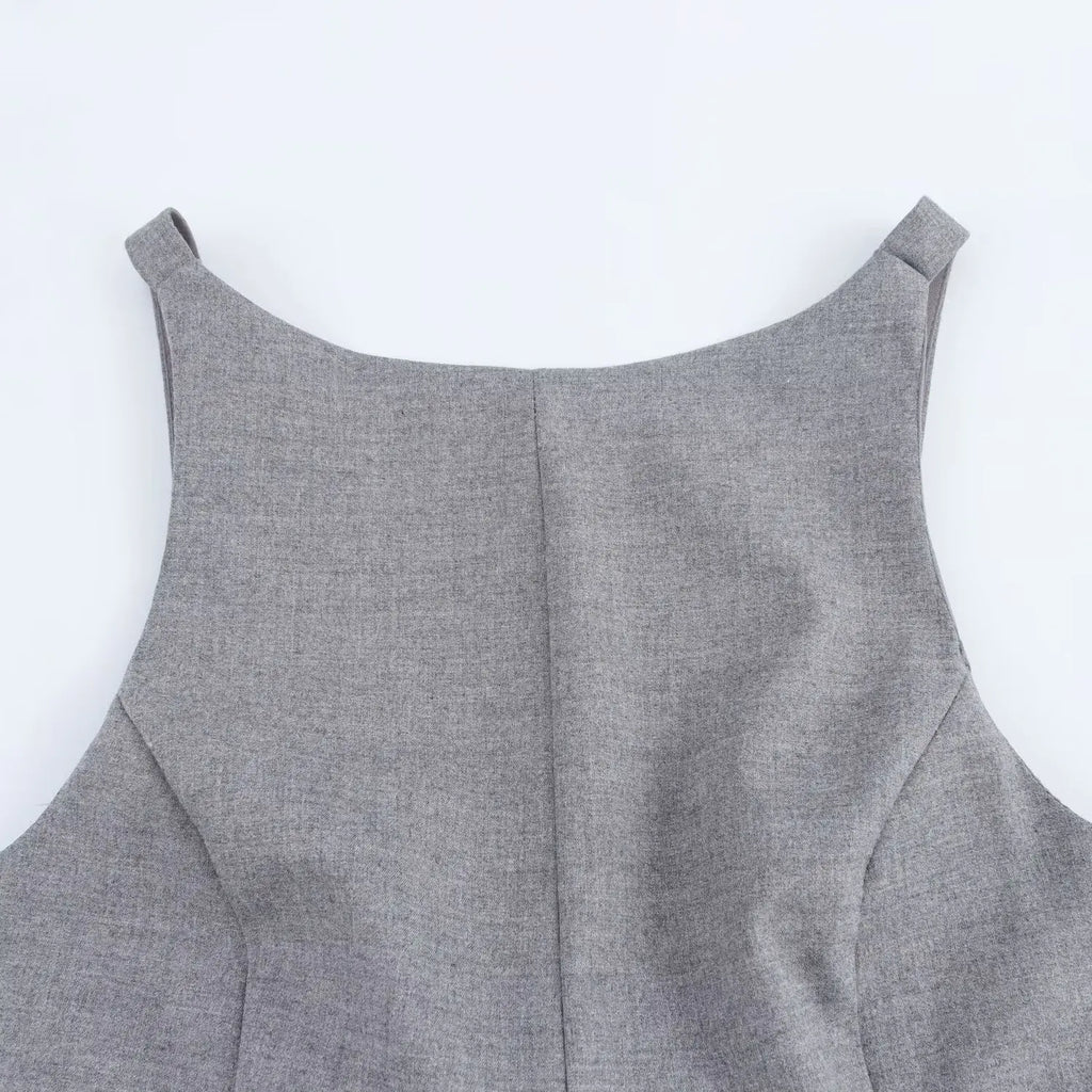 BSAY Top for Women Fashion Autumn Winter New Backless Bow Side Zip Blouse Street Clothing Vest Tank Chic Ladies Crop Tops Mujer