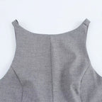 BSAY Top for Women Fashion Autumn Winter New Backless Bow Side Zip Blouse Street Clothing Vest Tank Chic Ladies Crop Tops Mujer