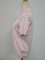 Pink Polo Knitted T-shirt Women Tops Short Sleeve Shirts 2025 New Spring Summer Shirt for Women Clothing
