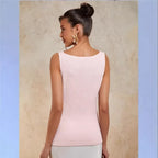 Gold Single-Button Sleeveless Knitted Vest Top Cross-Border Style Elegant Commute Fashion for Women in 2026 Spring Season