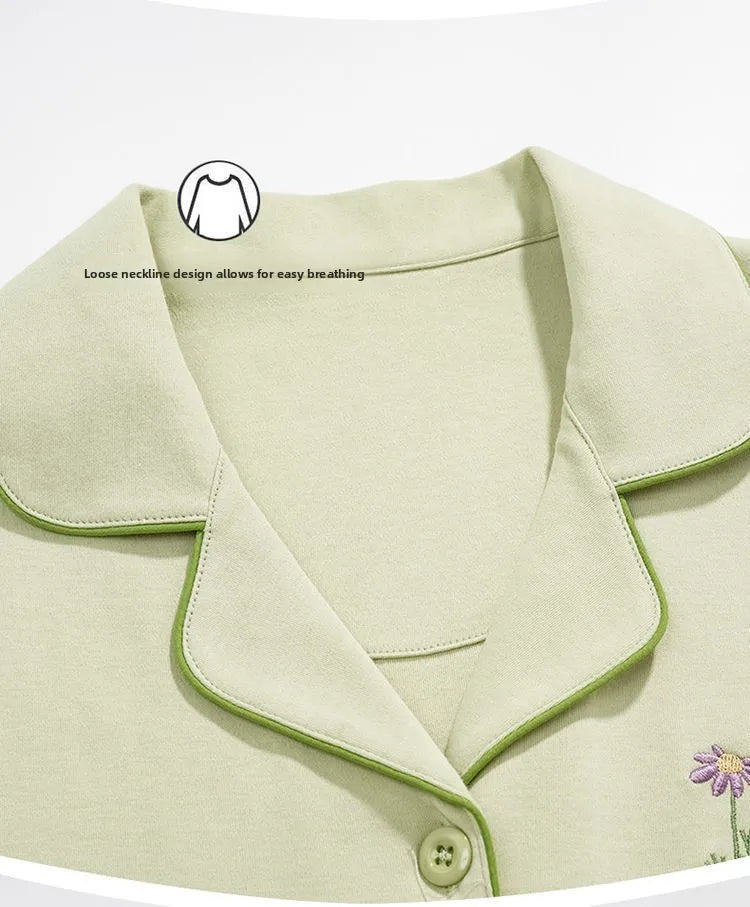 Spring Autumn Loose Long Sleeve Sleepwear Thin Home Clothes Set for Women Cotton Comfortable Home Suit Large Size Options